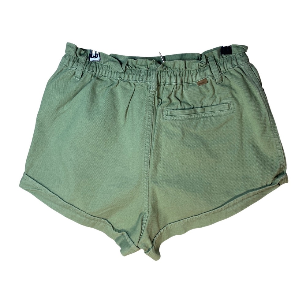 O'Neill Womens Sage Green High Waisted Cotton Paperbag Shorts Size 28